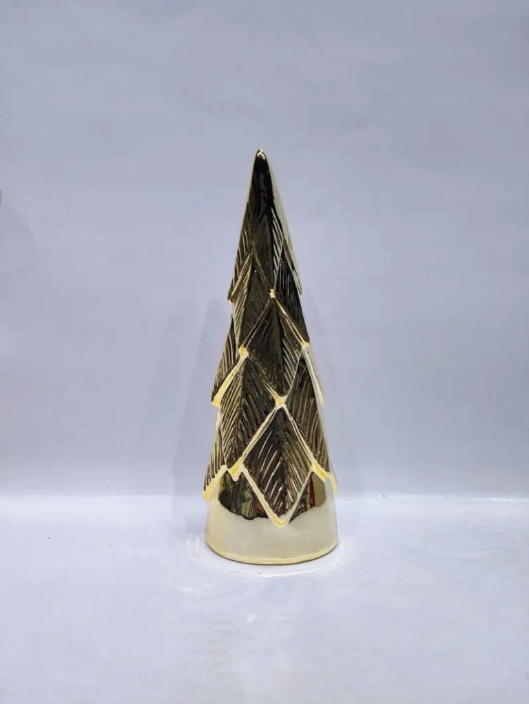 287D Electroplated Layered Christmas Tree Figurine featuring layered tree structure and decorative electroplated finish for holiday decoration.