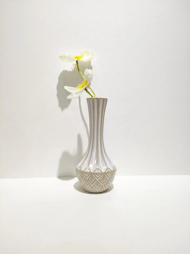 023D Slim Fluted Bud Vase with narrow profile and refined vertical fluted texture