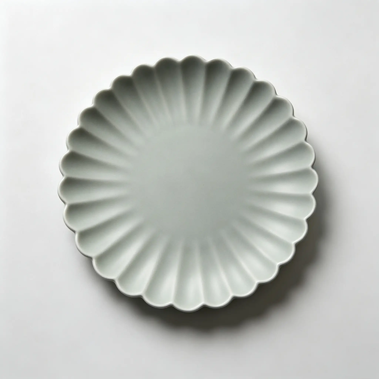 7 Inch Light Celadon Chrysanthemum Salad Plate
