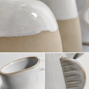 Close-up view of TYY2501 ceramic vase featuring dual glaze color transition created by kiln-fired glaze effects